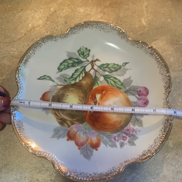 Vintage Victoria Ceramics decorative fruit art Plate Japan Gold trim 7” rare - Picture 6 of 6